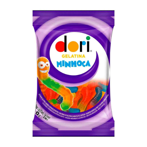 Bala Gelatina Dori Minhoca - Embalagem com 13G