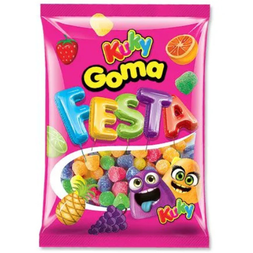 Bala de Goma Kuky Festa Sortida - Embalagem com 1KG