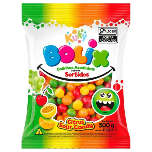 Bala Azedinha Kuky Bolix Sortida - Embalagem com 500G