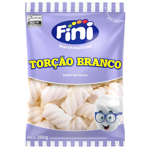 Marshmallow Fini Torção Branco - Embalagem com 250G