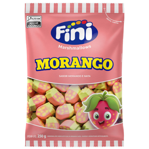Marshmallow Fini Morango - Embalagem com 250G