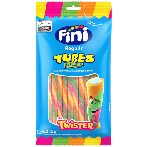 Gelatina Fini Tubes Azedinho Twister - Embalagem com 80G