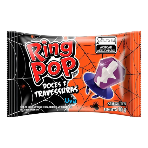 Pirulito Ring Pop Doces ou Travessuras - Embalagem com 10G