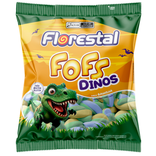 Marshmallow Florestal Fofs Dinos - Embalagem com 220G