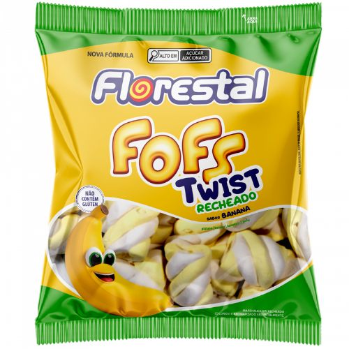 Marshmallow Fofs Florestal Twist Banana - Embalagem com 220G