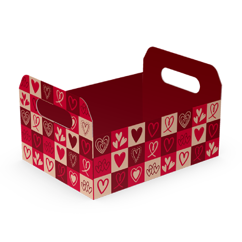 Cesta Caixote G Corações