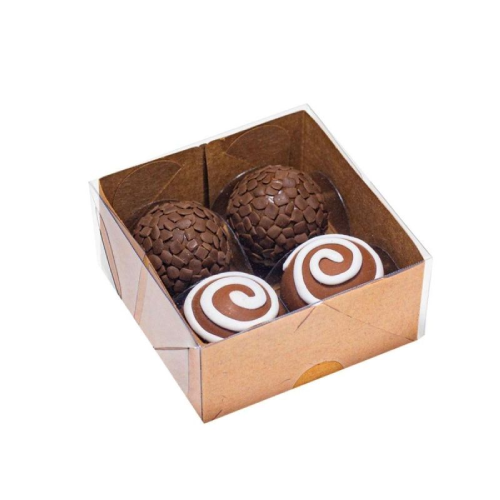 Caixa Kraft Para 4 Doces