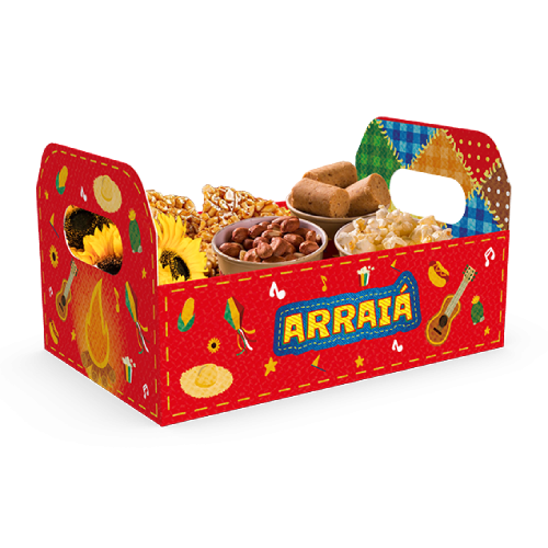 Cesta Caixote M Arraiá