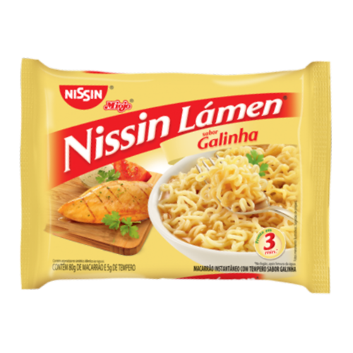 Macarrão Instantâneo Nissin Sabor Galinha - Embalagem com 85G