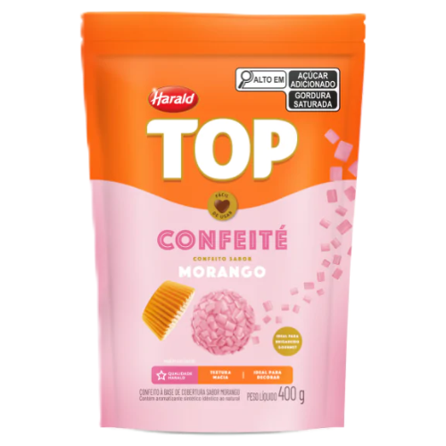 Confeito Top Harald Confeité Sabor Morango - Embalagem com 400G