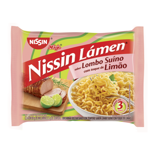 Macarrão Instantâneo Nissin Sabor Lombo Suíno com Limão - Embalagem com 85G