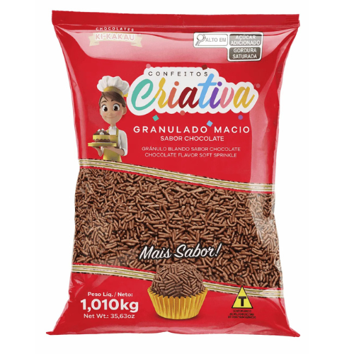 Granulado Macio Ki-Kakau Criativa Sabor Chocolate - Embalagem com 1,01KG