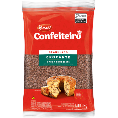 Granulado Crocante Confeiteiro Sabor Chocolate - Embalagem com 1,01KG