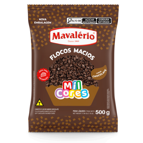 Flocos Macios Mavalério Sabor Chocolate - Embalagem com 500G