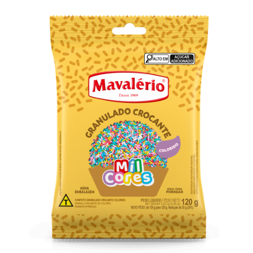 Granulado Crocante Mavalério Colorido - Embalagem com 120G