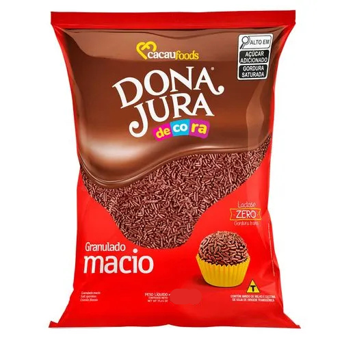 Granulado Macio Dona Jura Sabor Chocolate - Embalagem com 500G