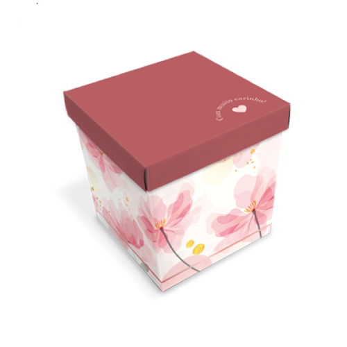 Caixa Cubo Estampa Floral