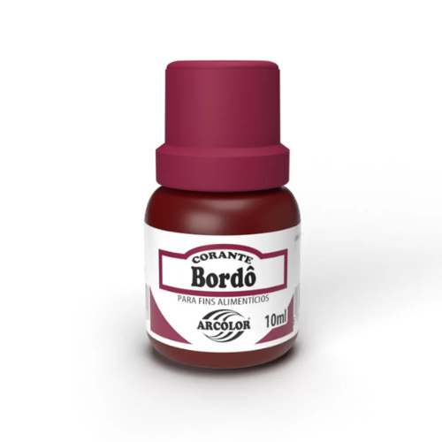 Corante Líquido Alimentício Bordô - Embalagem com 10ML