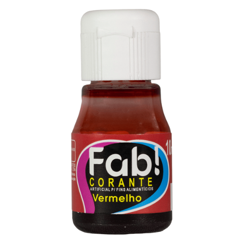 Corante Líquido Alimentício Fab Vermelho - Embalagem com 10ML