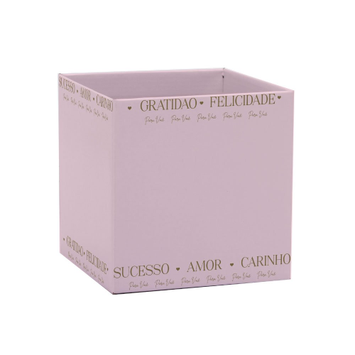 Cachepot Paper Pote Quadrado Essência Rosa Quartz G
