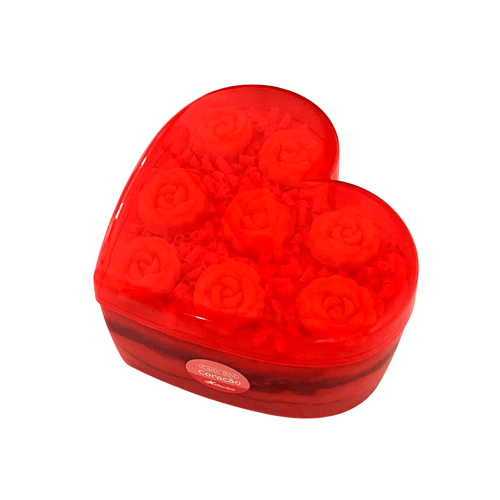 Cake Box Coração Vermelho Transparente com Tampa 750ML