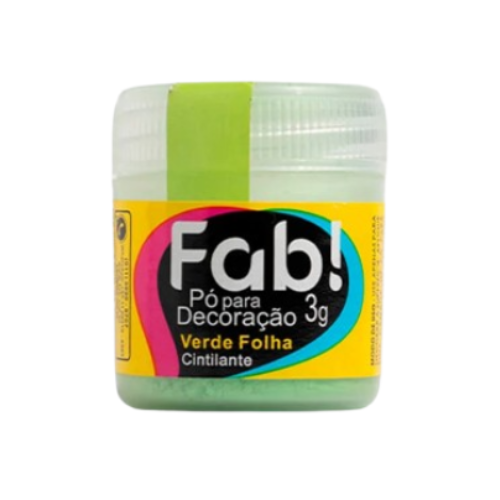 Pó Para Decoração Fab Verde Folha - Embalagem com 3G