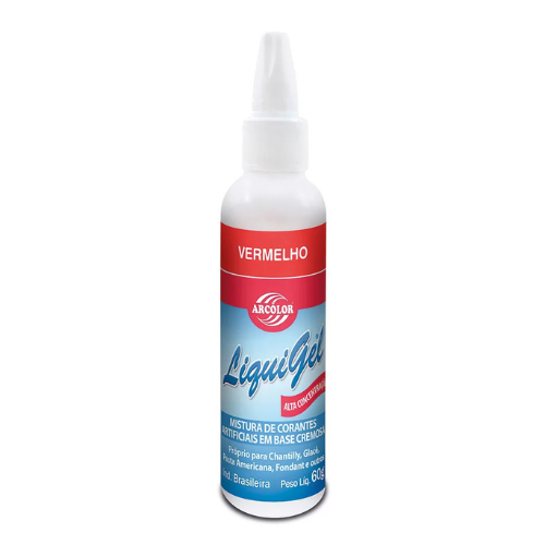 Corante Líquido Alimentício Liquigel Vermelho - Embalagem com 60G
