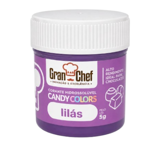 Corante Hidrossolúvel Gran Chef Candy Color Lilás - Embalagem com 5G