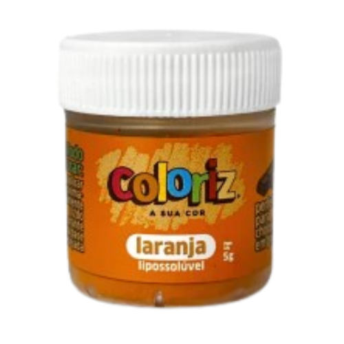 Corante em Pó Lipossolúvel Coloriz Laranja - Embalagem com 5G
