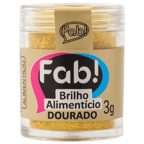 Brilho Alimentício Fab! Dourada - Embalagem com 3G