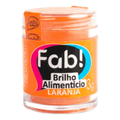 Brilho Alimentício Fab! Laranja - Embalagem com 3G