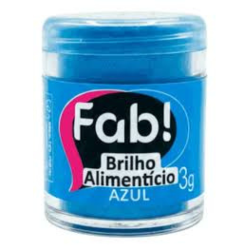 Brilho Alimentício Fab! Azul - Embalagem com 3G