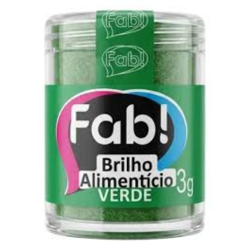Brilho Alimentício Fab! Verde - Embalagem com 3G