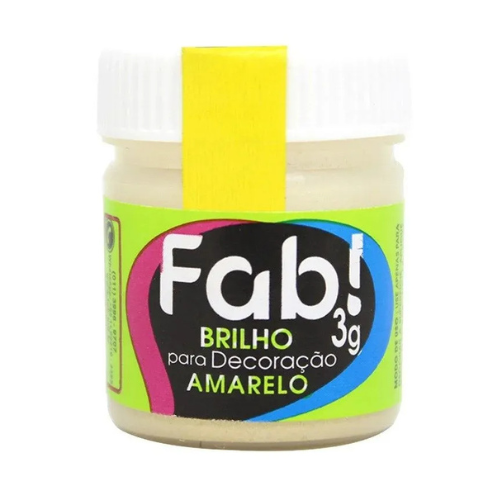 Brilho Para Decoração Fab! Amarelo - Embalagem com 3G