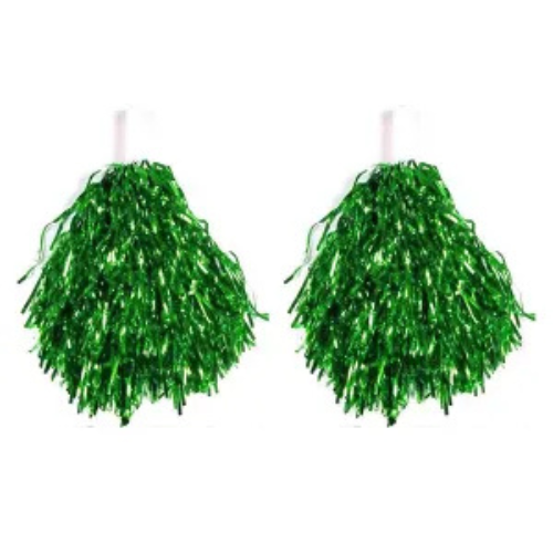 Pom Pom Verde Metalizado - Embalagem com 1 Par