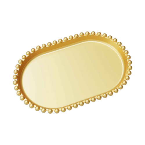 Bandeja Pérola Cor Dourado 20X13CM