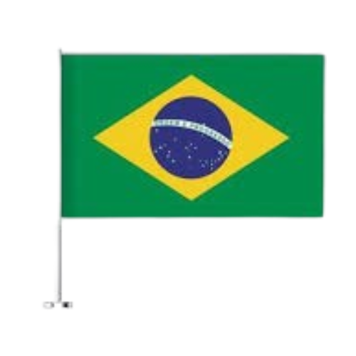 Bandeira do Brasil com Haste Para Carro