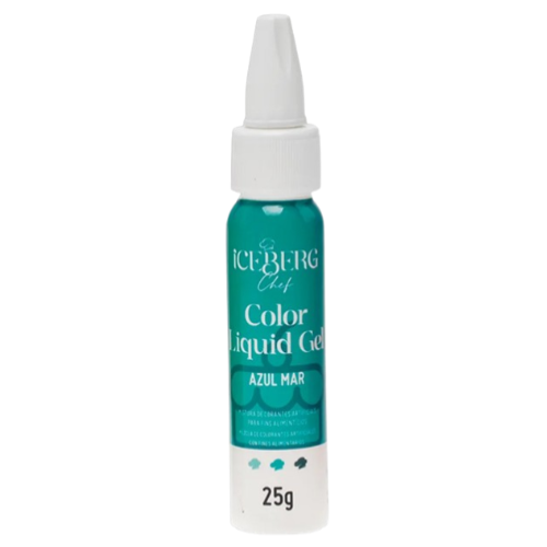 Corante Liquid Gel Iceberg Azul Mar - Embalagem com 25G