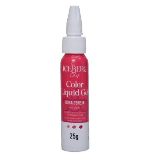 Corante Liquid Gel Iceberg Rosa Cereja - Embalagem com 25G