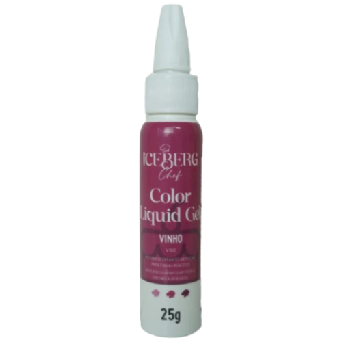 Corante Liquid Gel Iceberg Vinho - Embalagem com 25G