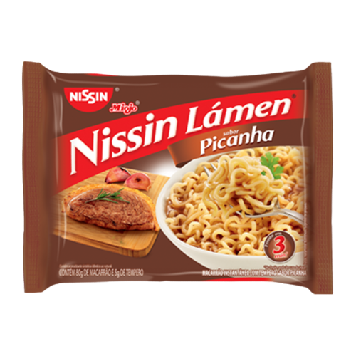 Macarrão Instantâneo Nissin Sabor Picanha - Embalagem com 85G