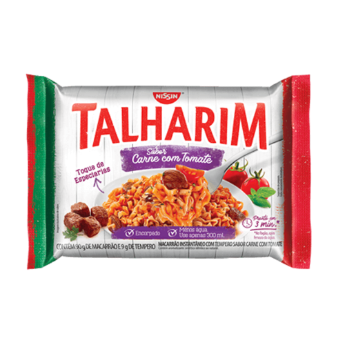 Macarrão Instantâneo Nissin Talharim Carne com Tomate - Embalagem com 99G