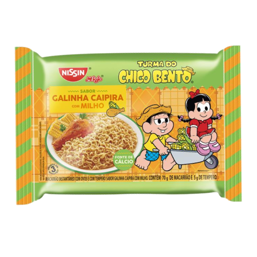 Macarrão Instantâneo Nissin Sabor Galinha Caipira com Milho - Embalagem com 75G