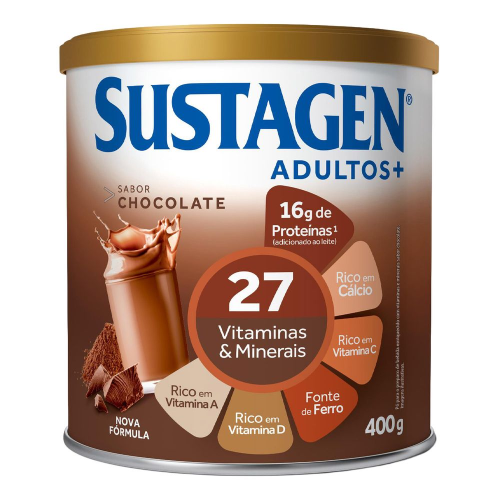 Complemento Alimentar Sustagen Adultos+ Sabor Chocolate - Embalagem com 400G