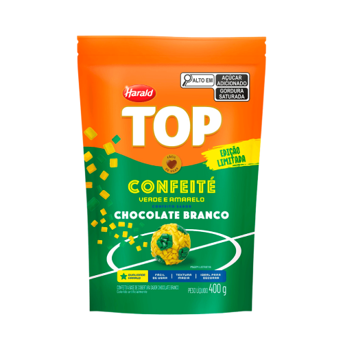 Confeito Top Harald Confeité Verde e Amarelo - Embalagem com 400G
