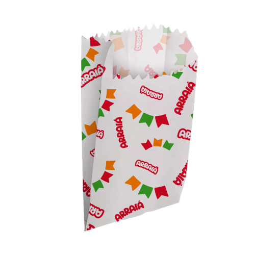 Saco Regina de Papel para Pipoca Arraiá 7,5CM X 14CM - Embalagem com 50UN