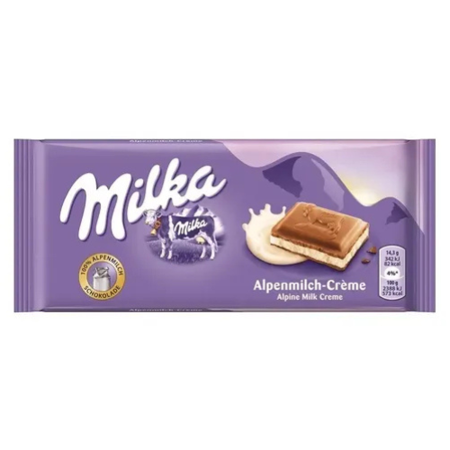 Chocolate Milka Recheado Creme de Leite - Embalagem com 100G