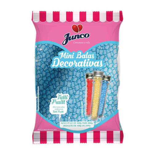 Mini Bala Junco Sabor Tutti - Frutti - Embalagem com 400G