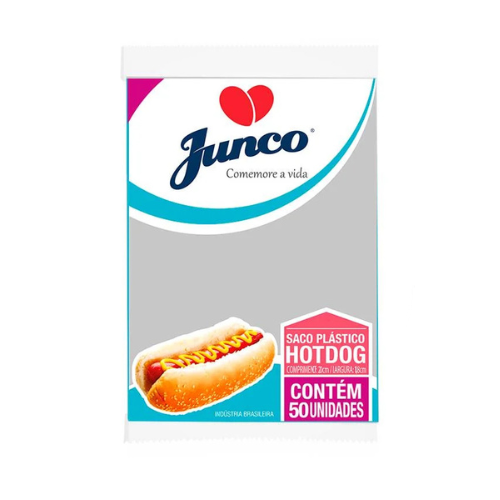 Saco Plástico Junco Para Hot Dog - Embalagem com 50UN