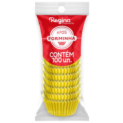 Forminha Papel Regina Nº 05 Amarela Candy - Embalagem com 100 UN